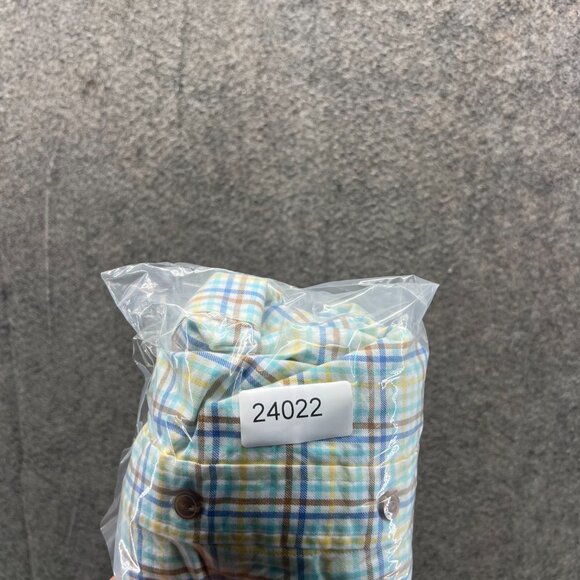 Orvis Shirt Men Large Adult White Yellow Blue Button Down Preppy Cotton Check - Picture 12 of 12